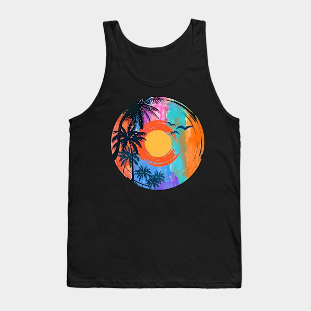 The painting of summer sunset Tank Top by J&R collection